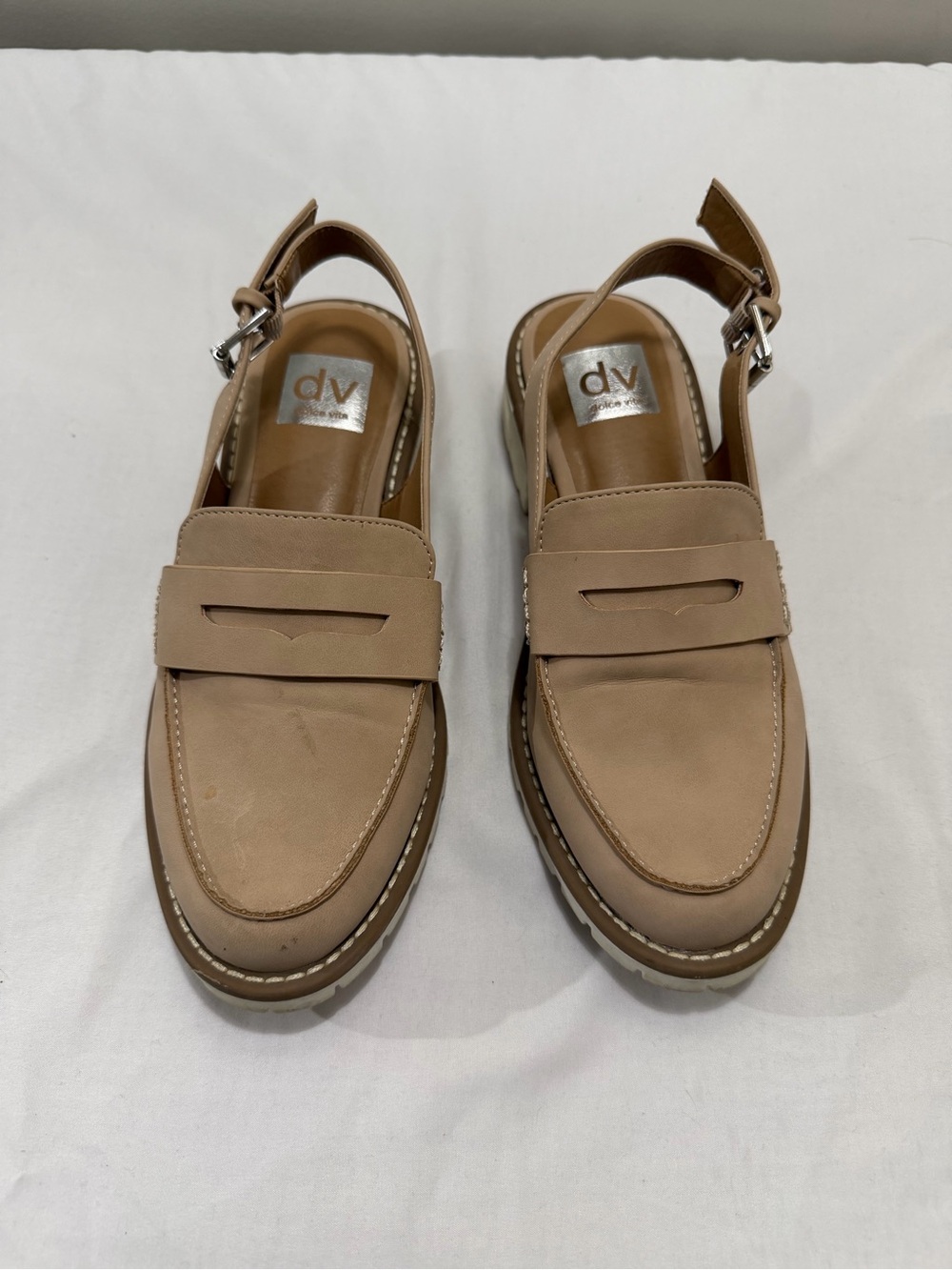 DV by Dolce Vita Beige Slingback Penny Loafers